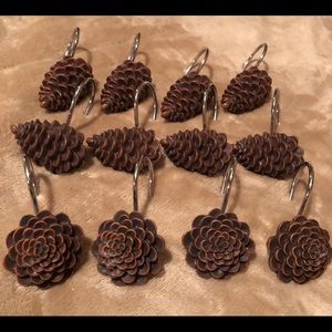 Pine cone shower hooks